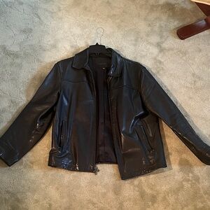 Banana Republic Shiny Black Leather Jacket